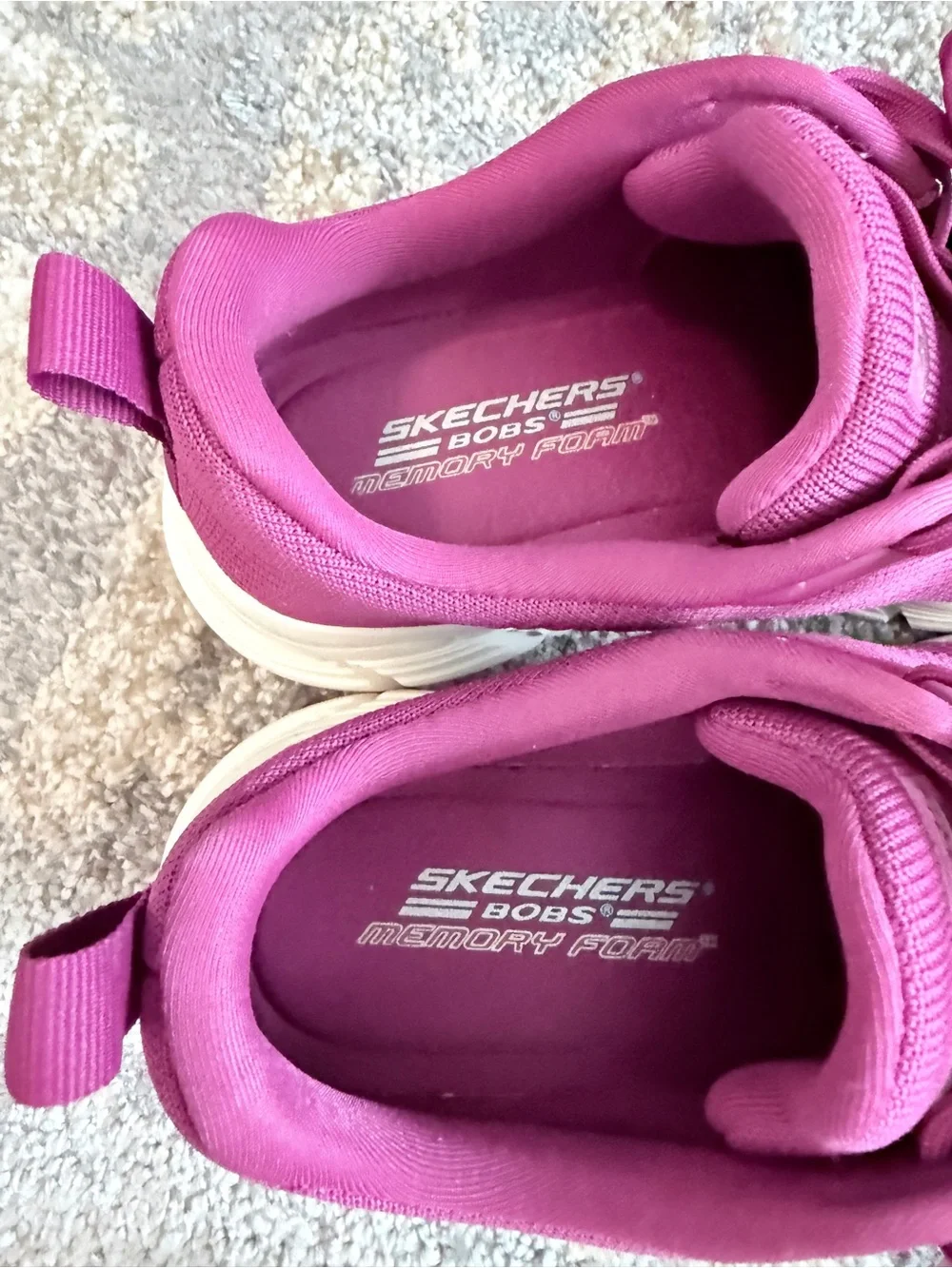 Skechers Women's Athletic Sneakers in Magenta with White Soles